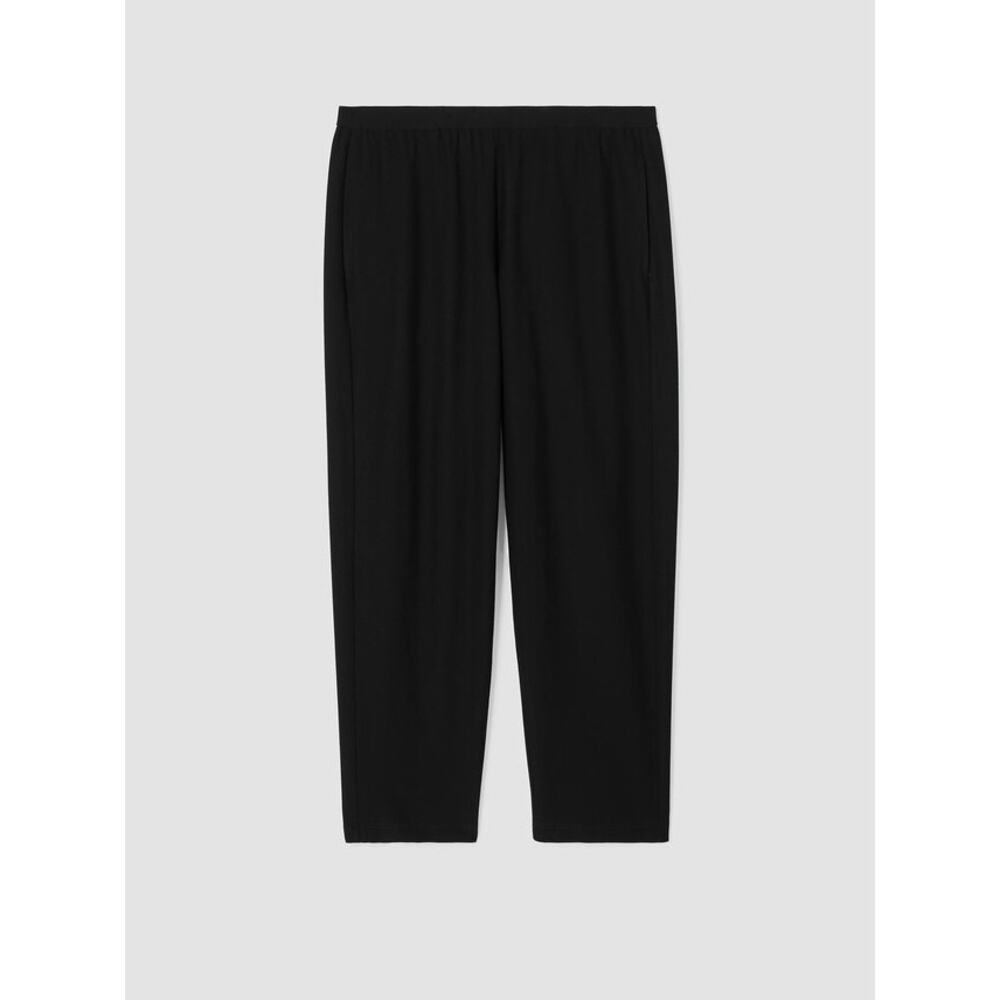 Eileen Fisher Washable Stretch Crepe Tapered Pant Black Sz Large Travel Friendly